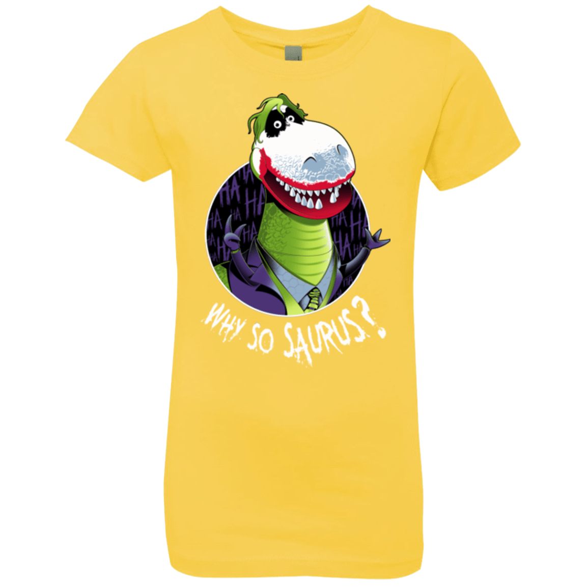 T-Shirts Vibrant Yellow / YXS Why So Saurus Girls Premium T-Shirt