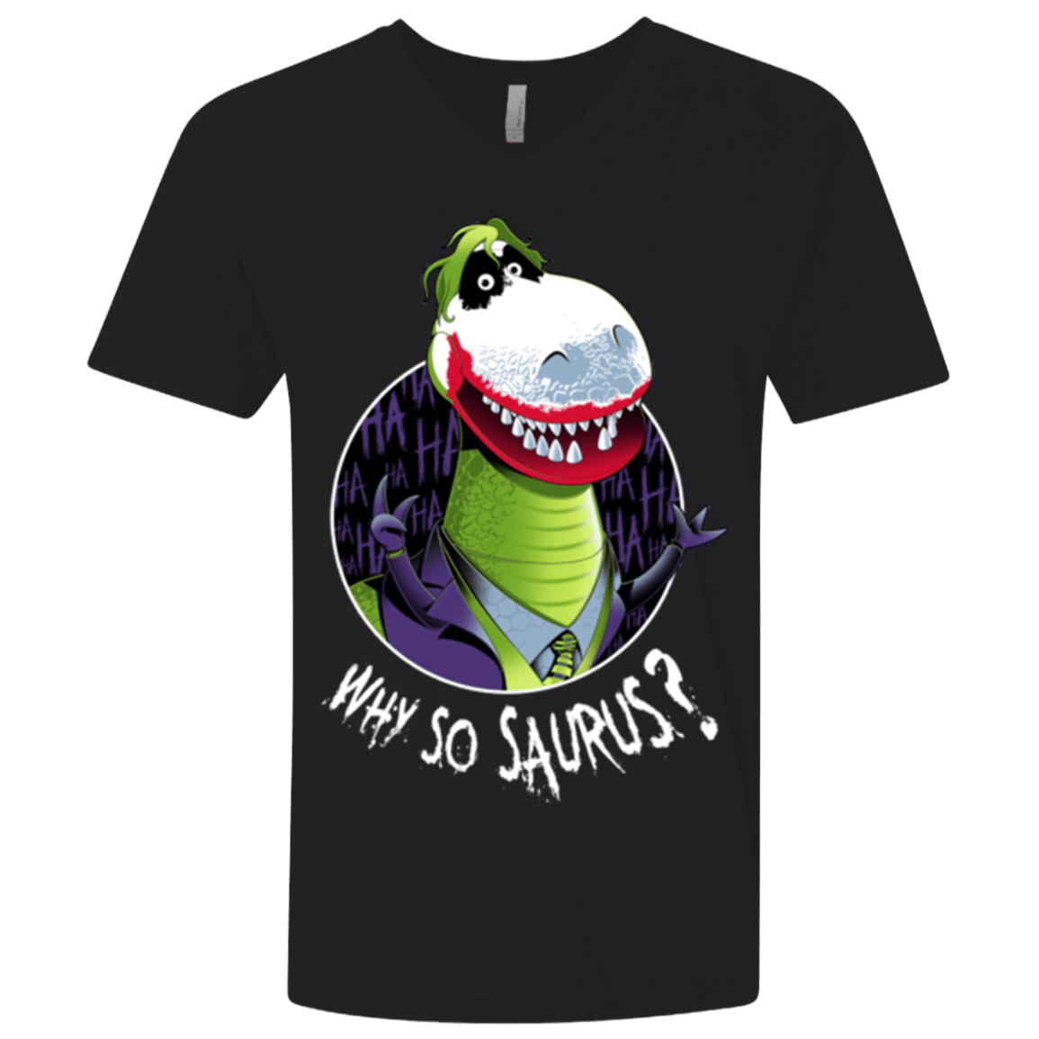 T-Shirts Black / X-Small Why So Saurus Men's Premium V-Neck