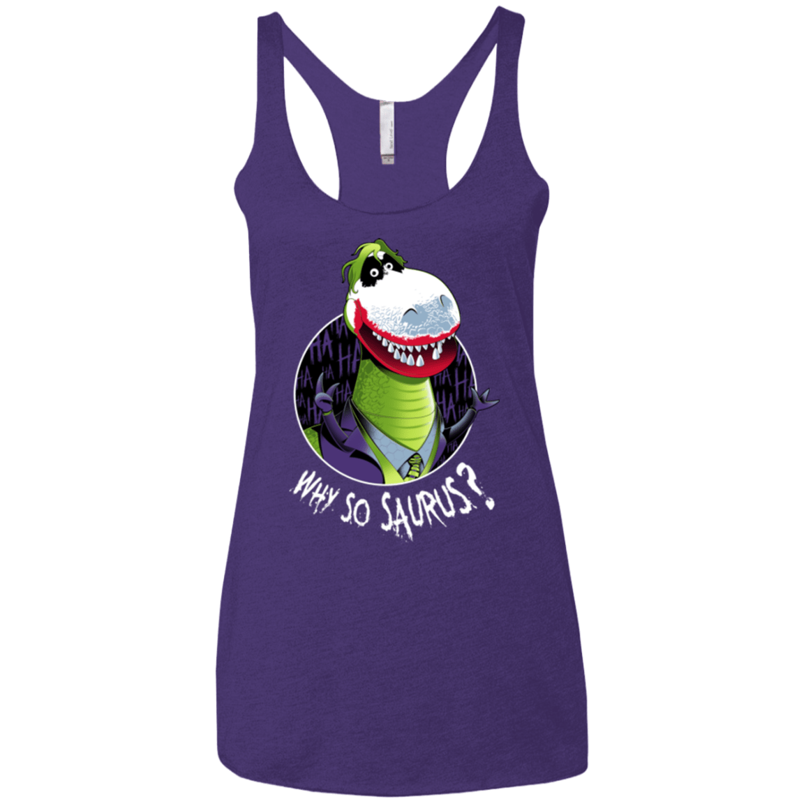 T-Shirts Purple Rush / X-Small Why So Saurus Women's Triblend Racerback Tank