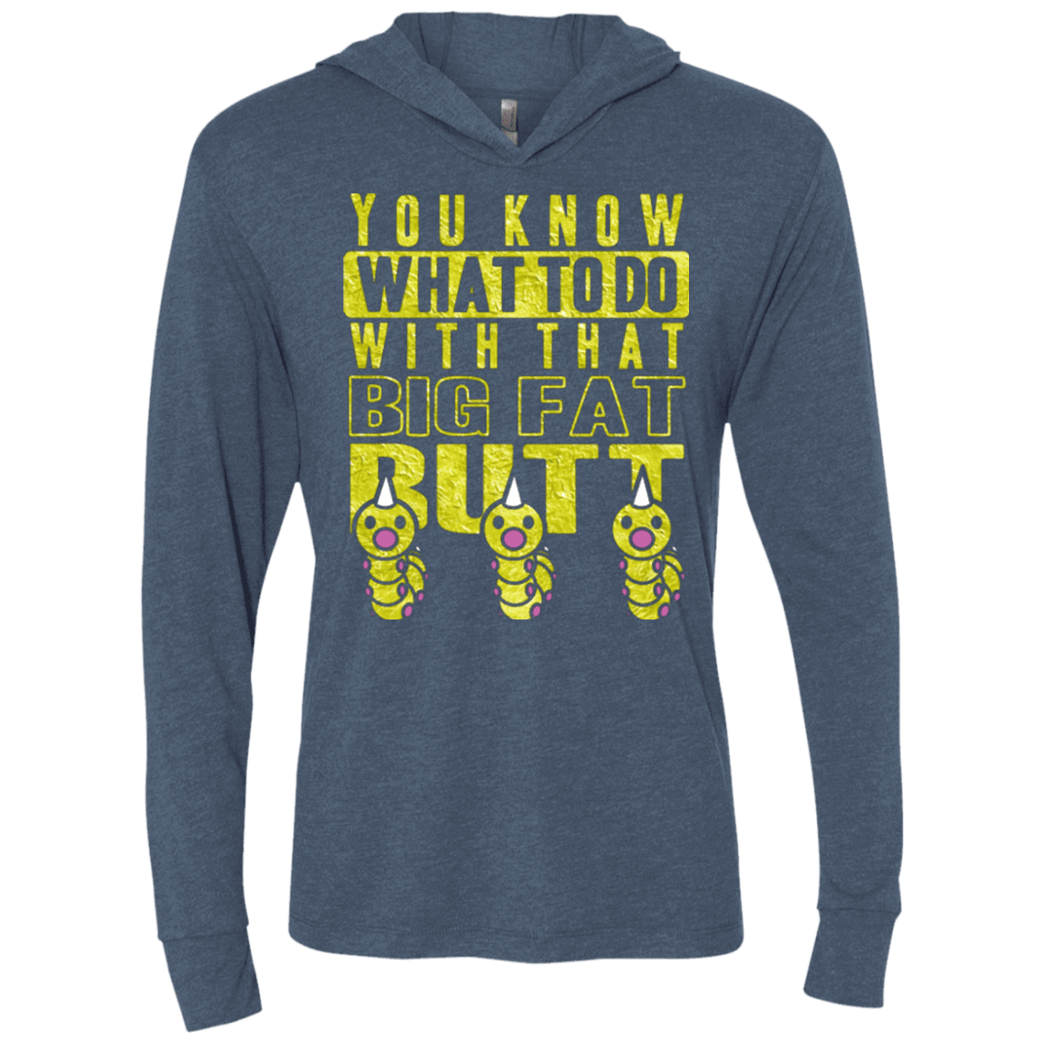 T-Shirts Indigo / X-Small Wiggle Wiggle Triblend Long Sleeve Hoodie Tee