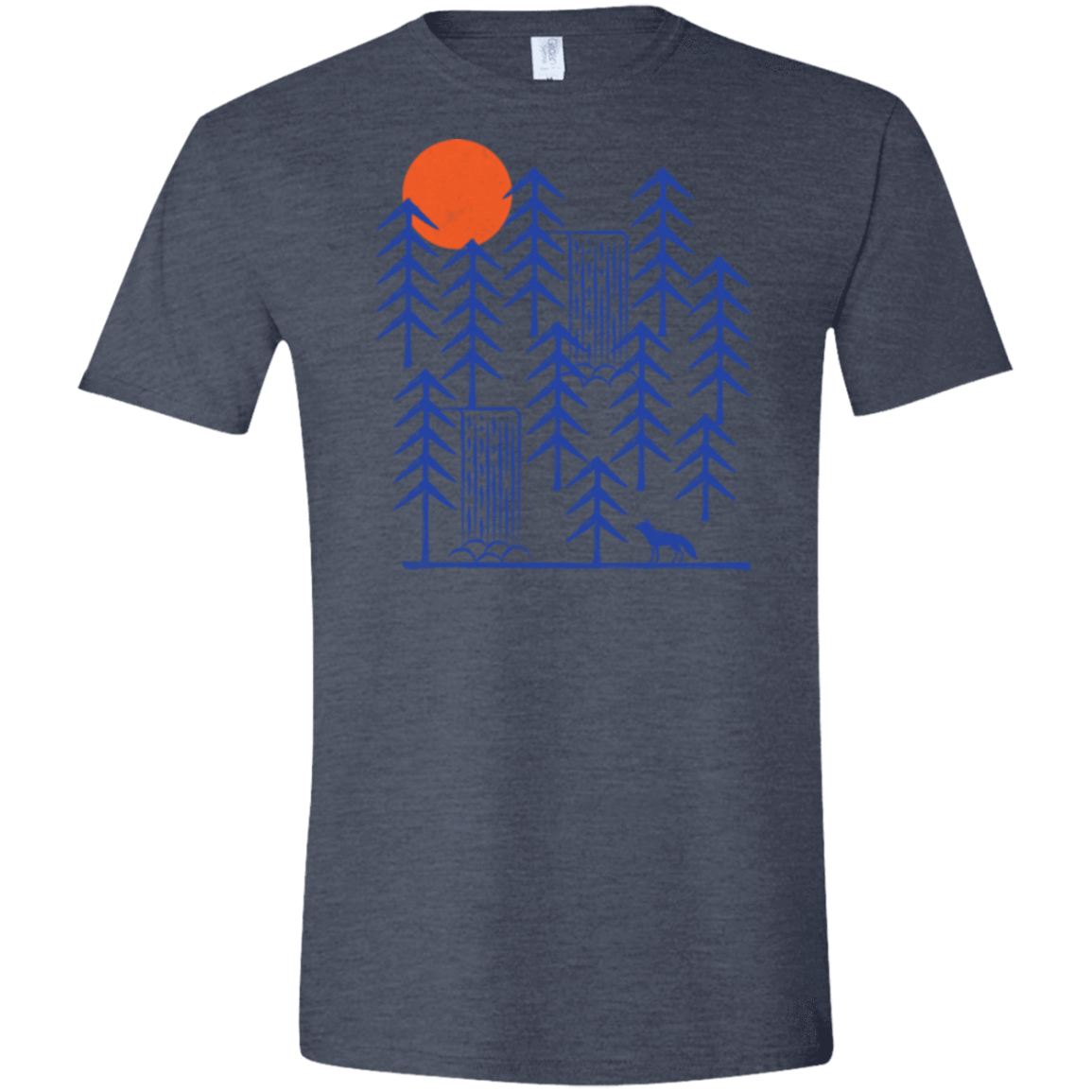 T-Shirts Heather Navy / S Wild Day Fox Men's Semi-Fitted Softstyle