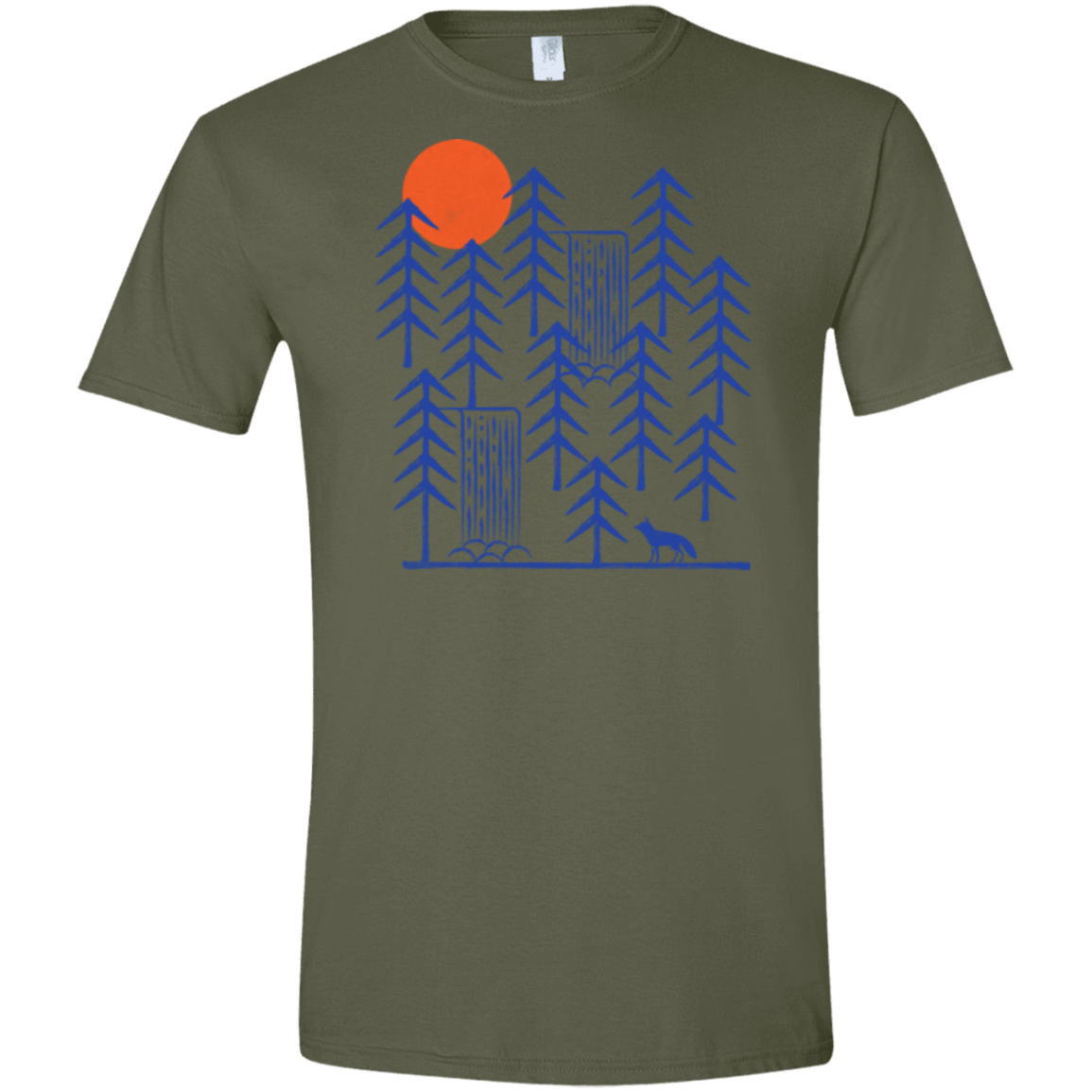 T-Shirts Military Green / S Wild Day Fox Men's Semi-Fitted Softstyle