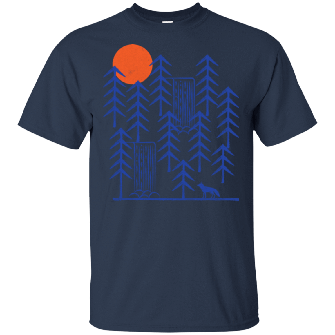 T-Shirts Navy / S Wild Day Fox T-Shirt