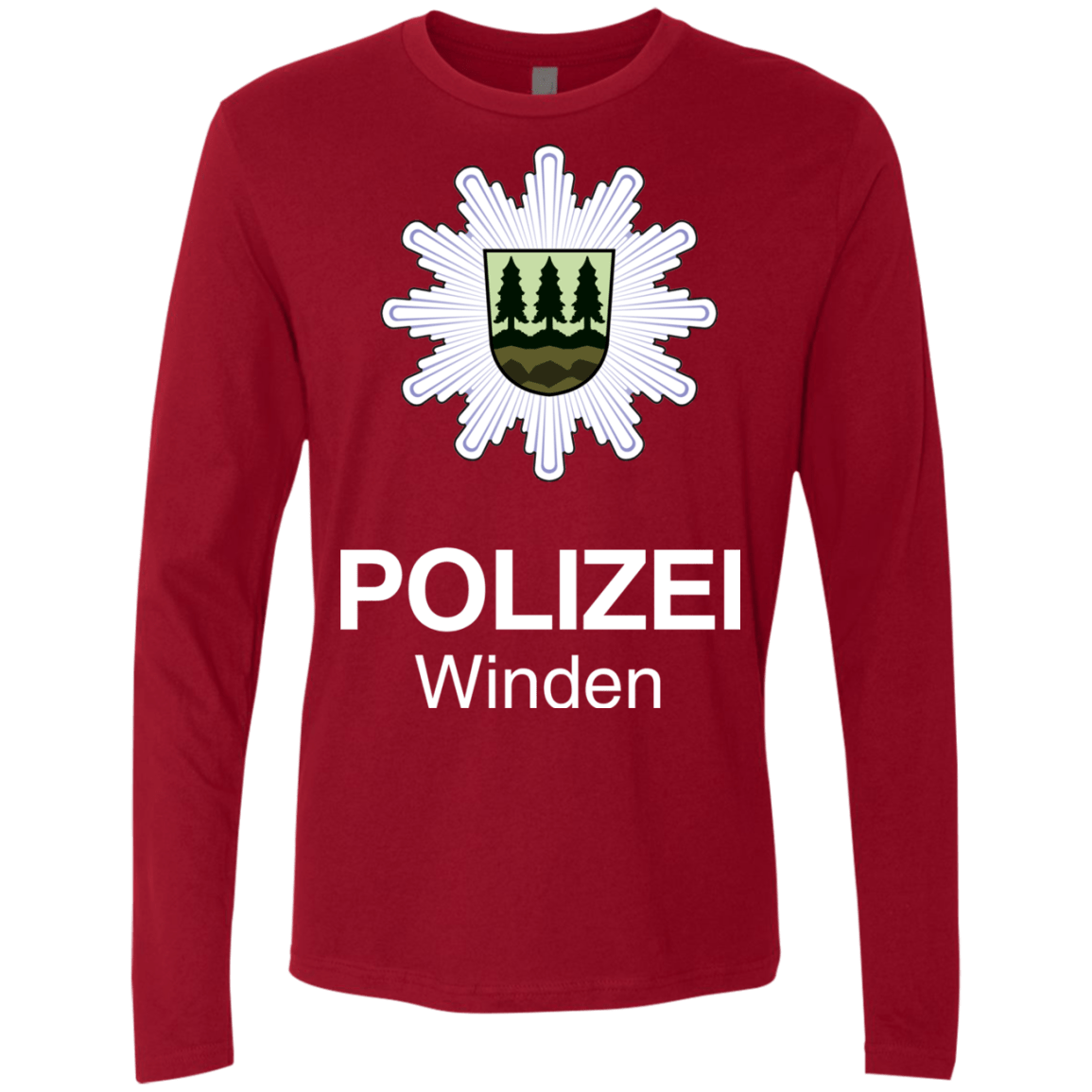 T-Shirts Cardinal / Small Winden Polizei Men's Premium Long Sleeve