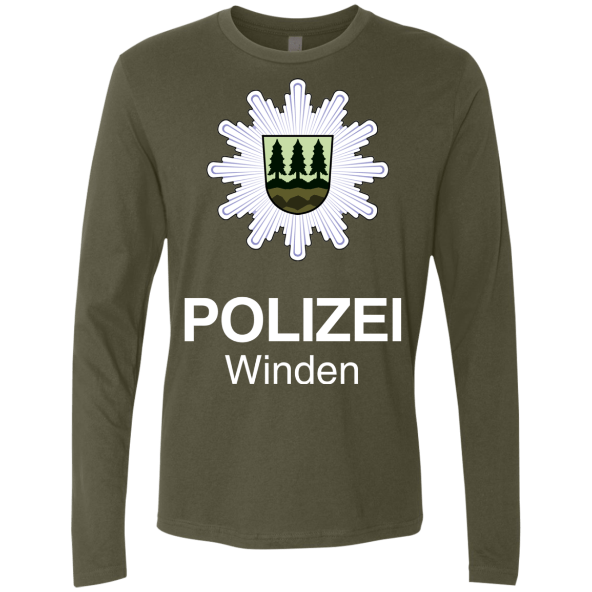 T-Shirts Military Green / Small Winden Polizei Men's Premium Long Sleeve