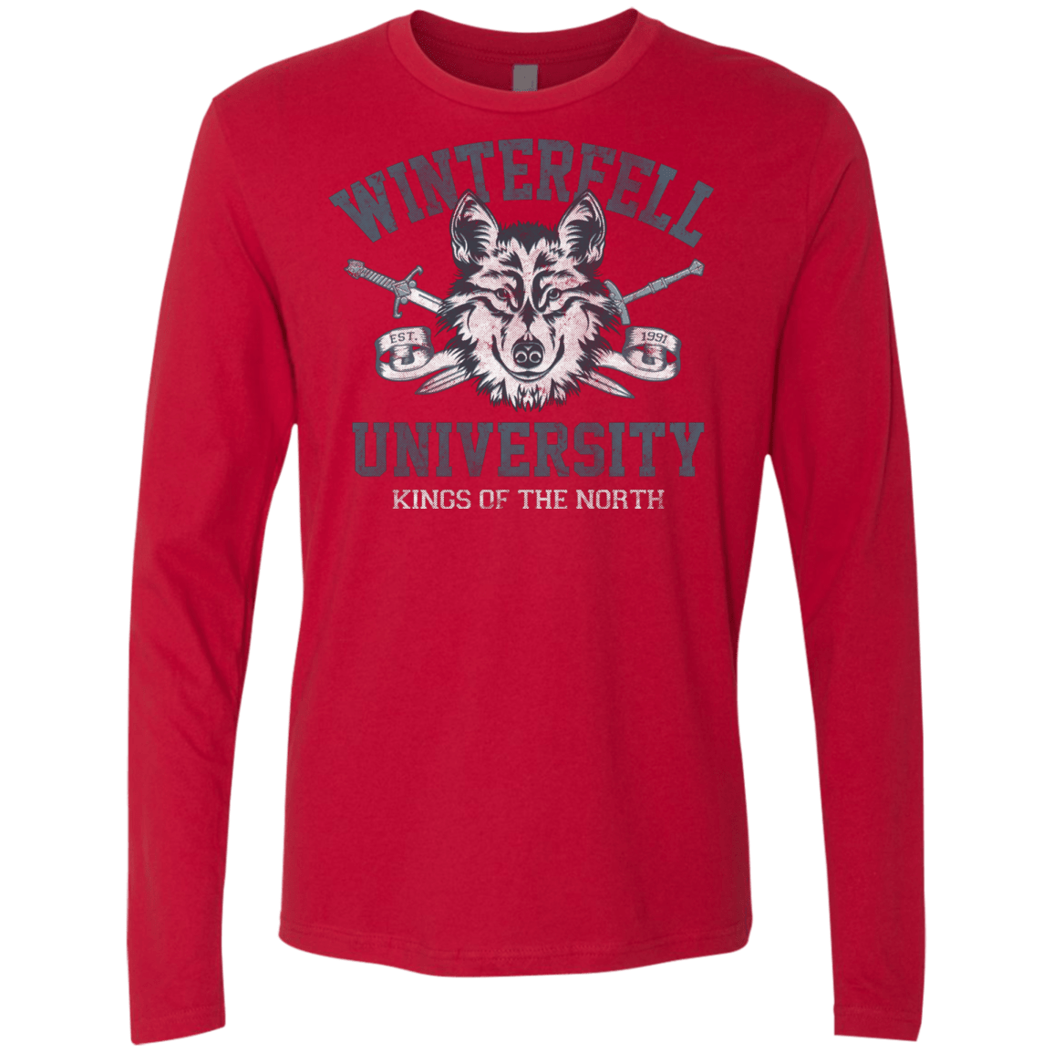 T-Shirts Red / Small Winterfell U Men's Premium Long Sleeve