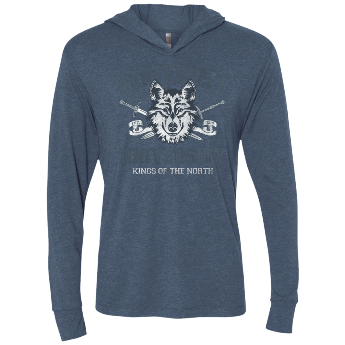 T-Shirts Indigo / X-Small Winterfell U Triblend Long Sleeve Hoodie Tee