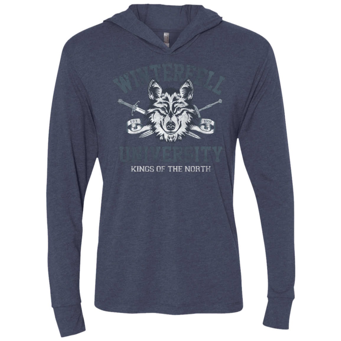 T-Shirts Vintage Navy / X-Small Winterfell U Triblend Long Sleeve Hoodie Tee