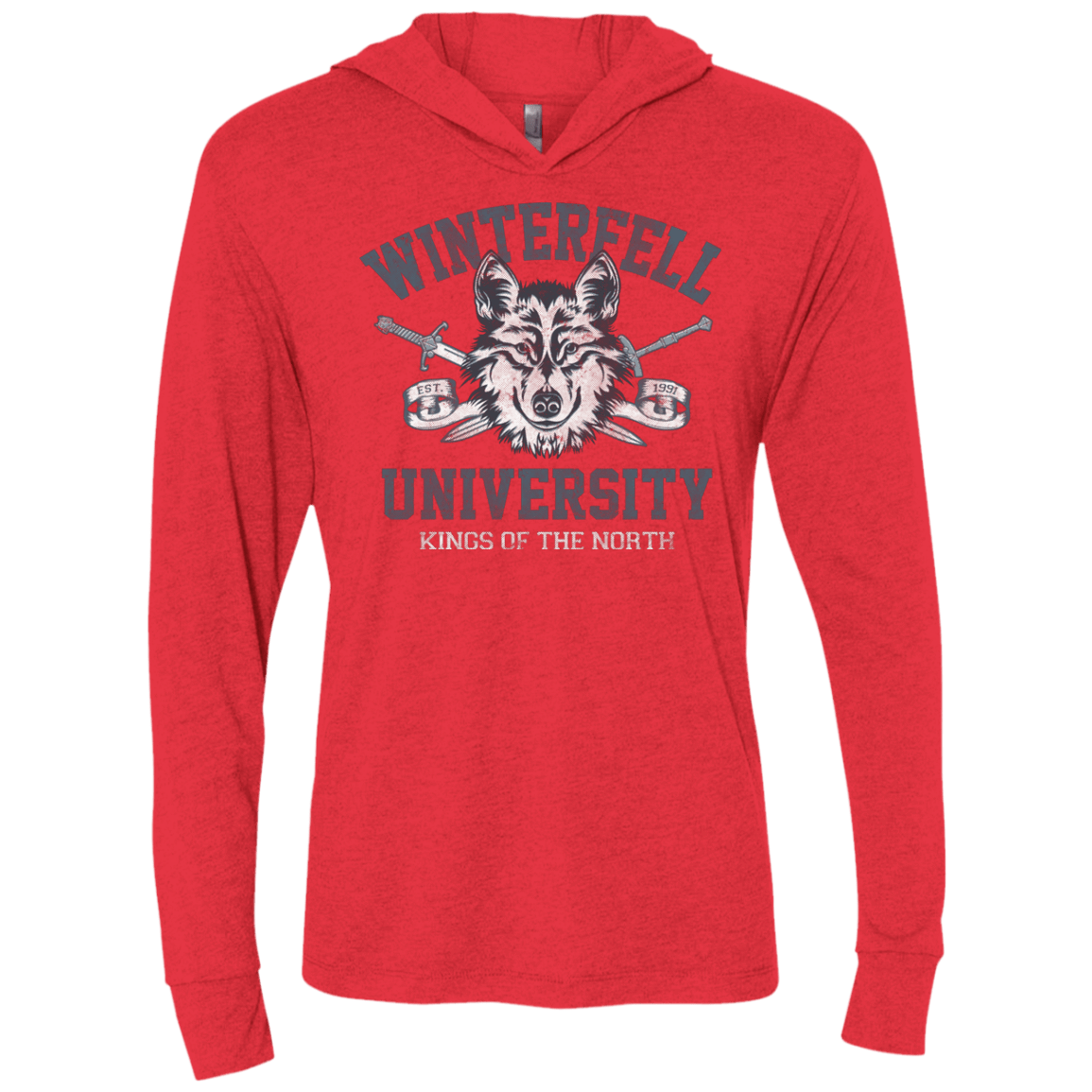 T-Shirts Vintage Red / X-Small Winterfell U Triblend Long Sleeve Hoodie Tee