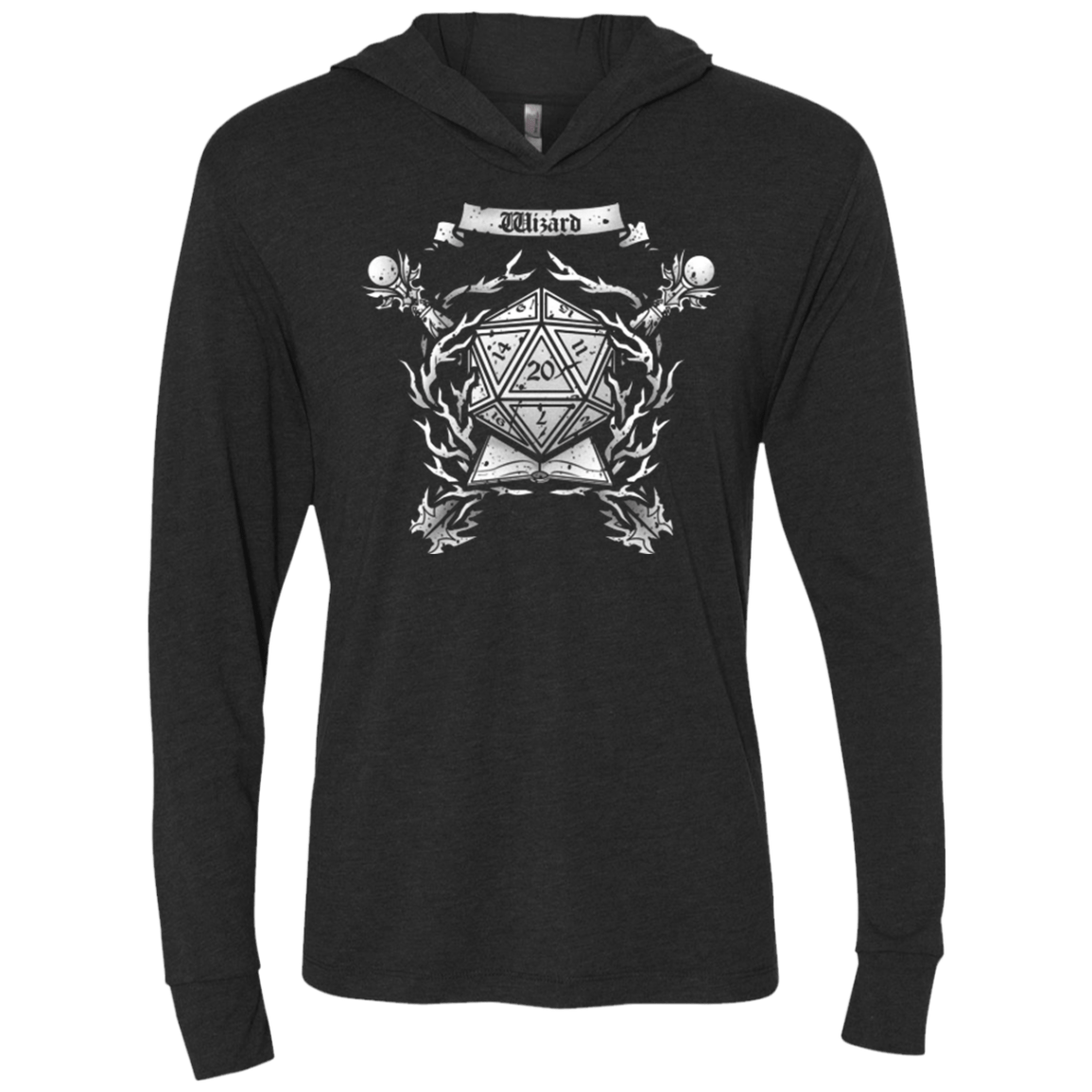 T-Shirts Vintage Black / X-Small WIZARD CREST Triblend Long Sleeve Hoodie Tee
