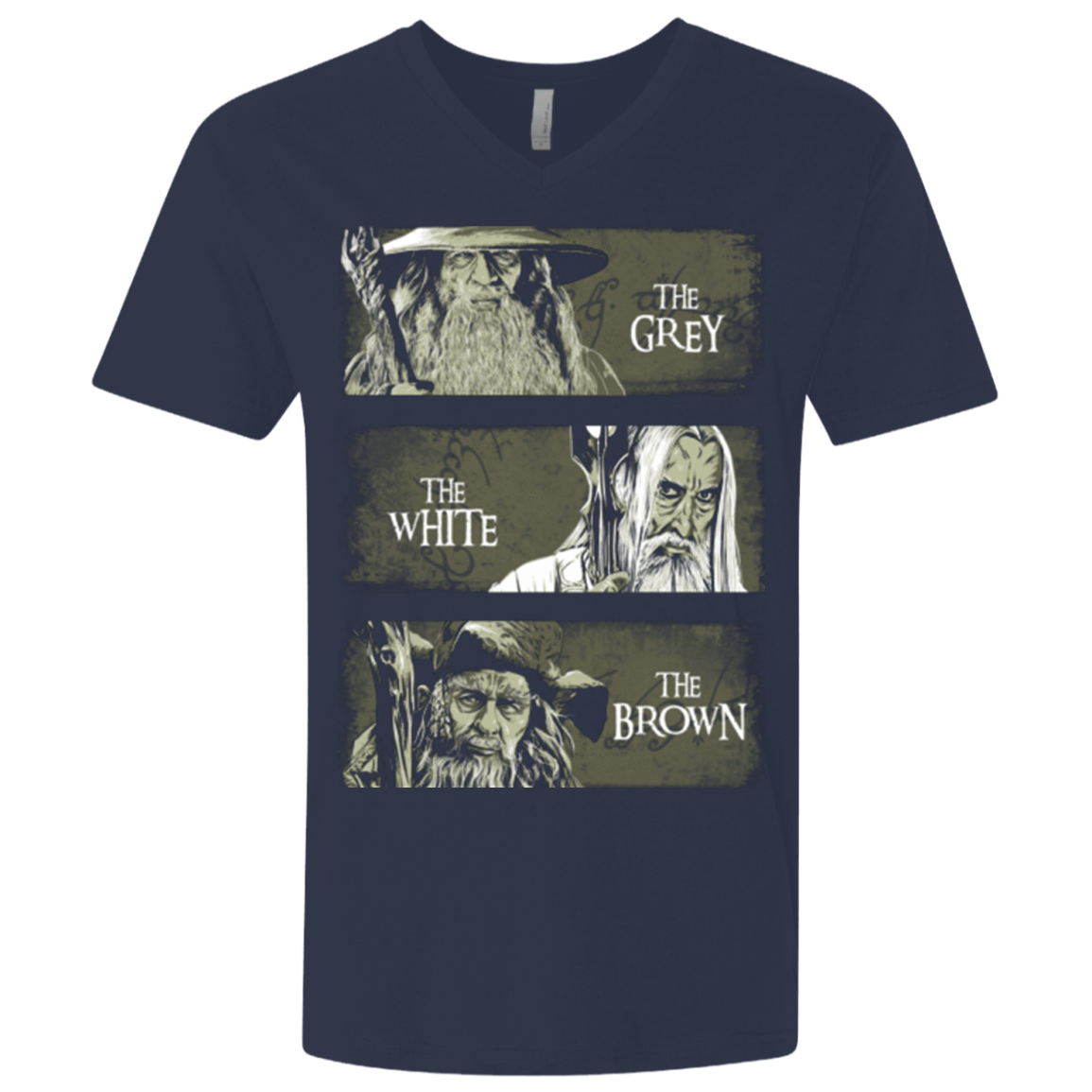 T-Shirts Midnight Navy / X-Small Wizards of Middle Earth Men's Premium V-Neck