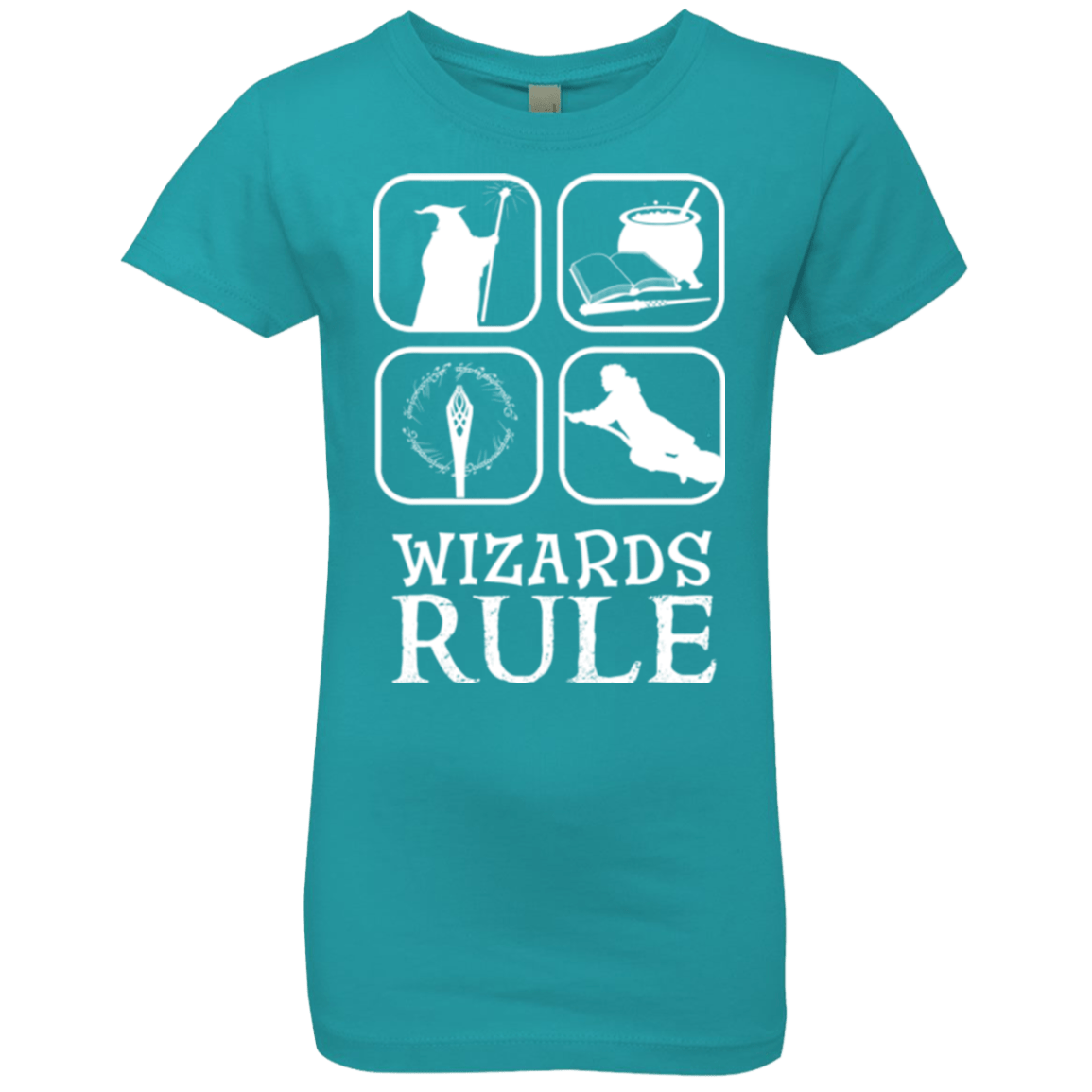T-Shirts Tahiti Blue / YXS Wizards Rule Girls Premium T-Shirt