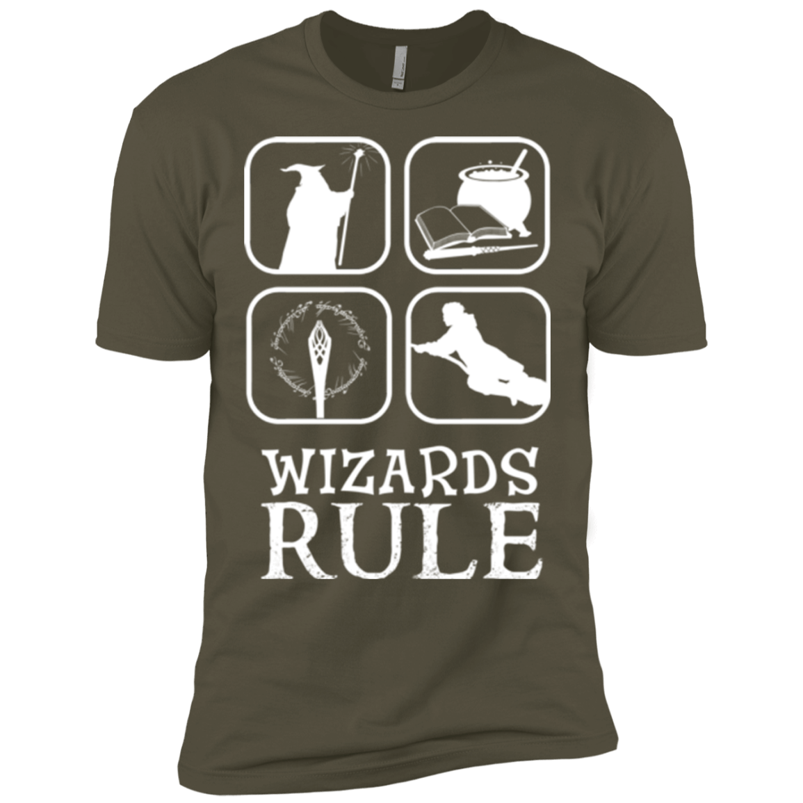 T-Shirts Military Green / X-Small Wizards Rule Men's Premium T-Shirt