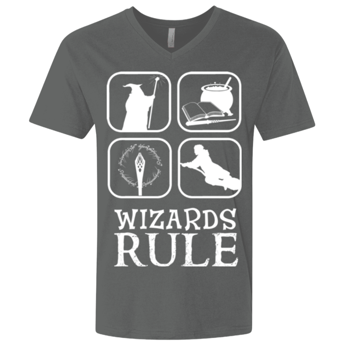 T-Shirts Heavy Metal / X-Small Wizards Rule Men's Premium V-Neck