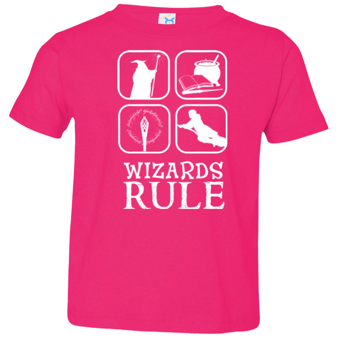 T-Shirts Hot Pink / 2T Wizards Rule Toddler Premium T-Shirt