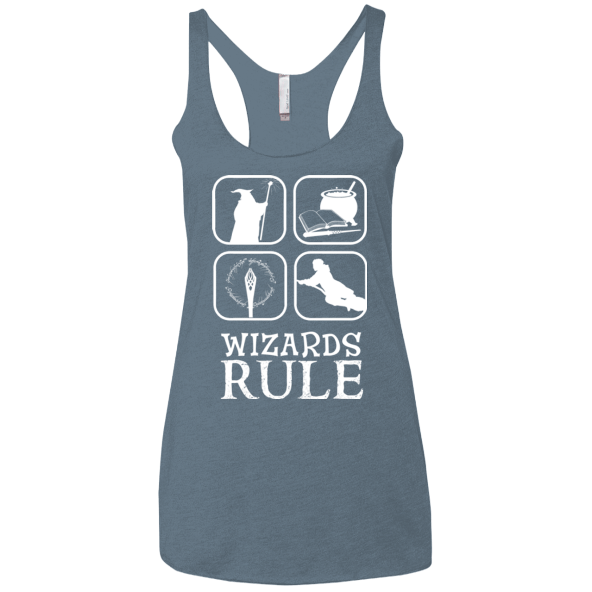 T-Shirts Indigo / X-Small Wizards Rule Women's Triblend Racerback Tank