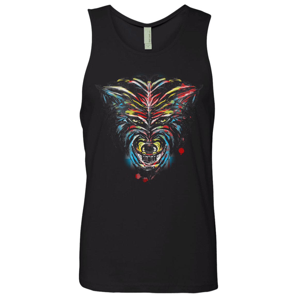 T-Shirts Black / S Wolf Stencil Men's Premium Tank Top