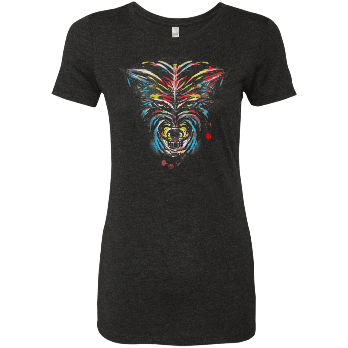 T-Shirts Vintage Black / S Wolf Stencil Women's Triblend T-Shirt