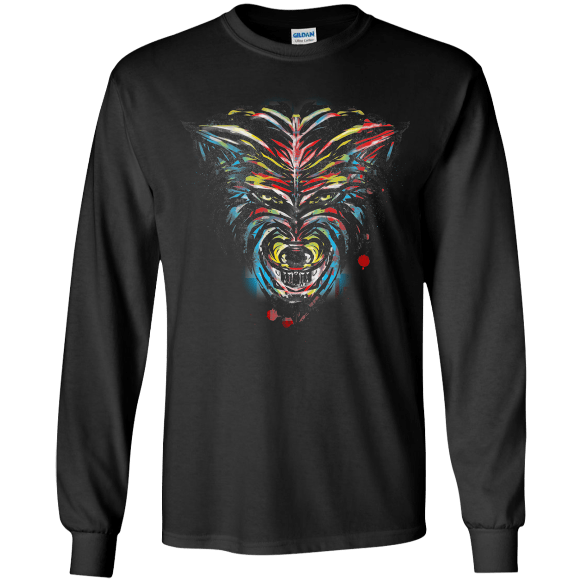 Wolf Stencil Youth Long Sleeve T-Shirt