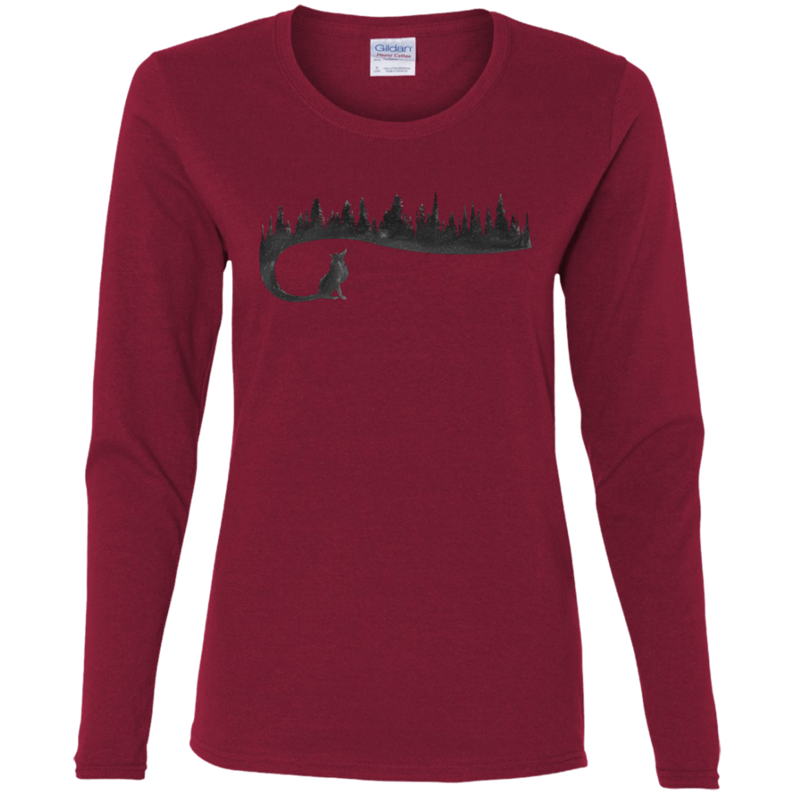 T-Shirts Cardinal / S Wolf Tail Women's Long Sleeve T-Shirt