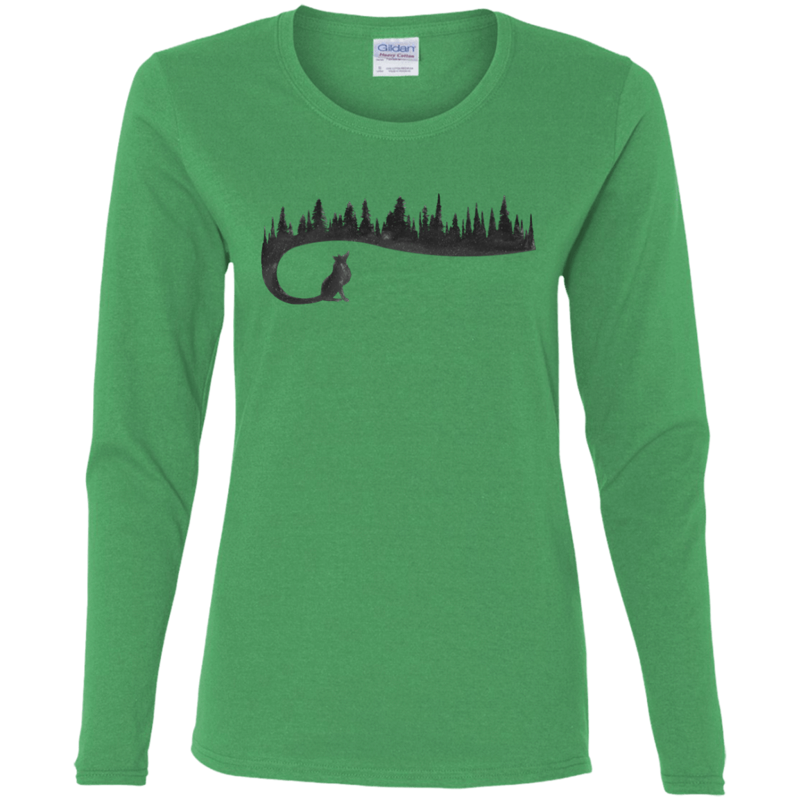T-Shirts Irish Green / S Wolf Tail Women's Long Sleeve T-Shirt