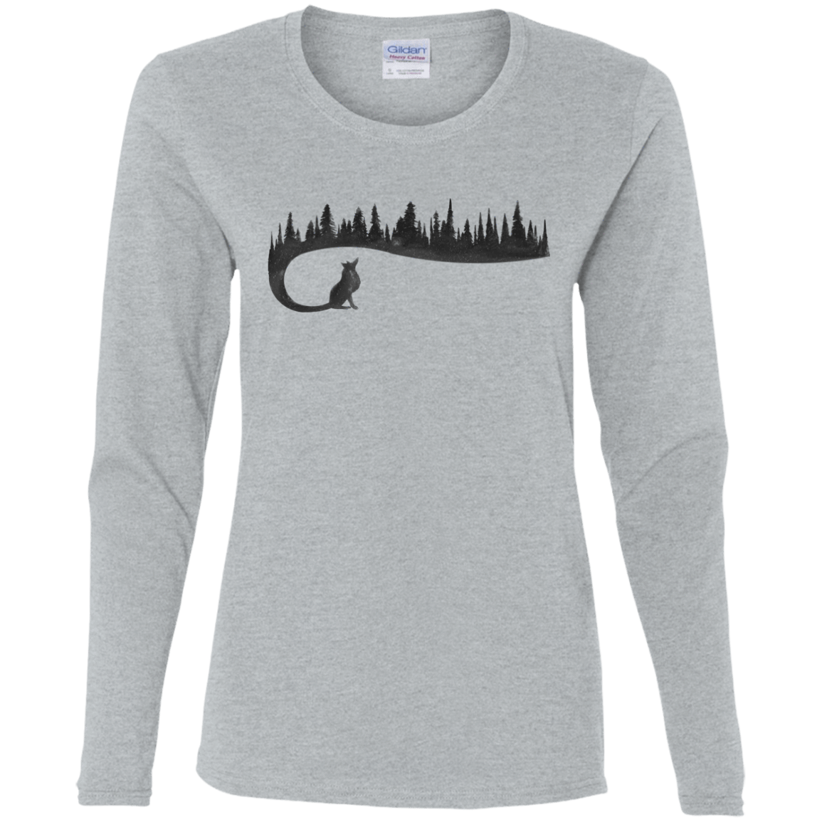 T-Shirts Sport Grey / S Wolf Tail Women's Long Sleeve T-Shirt