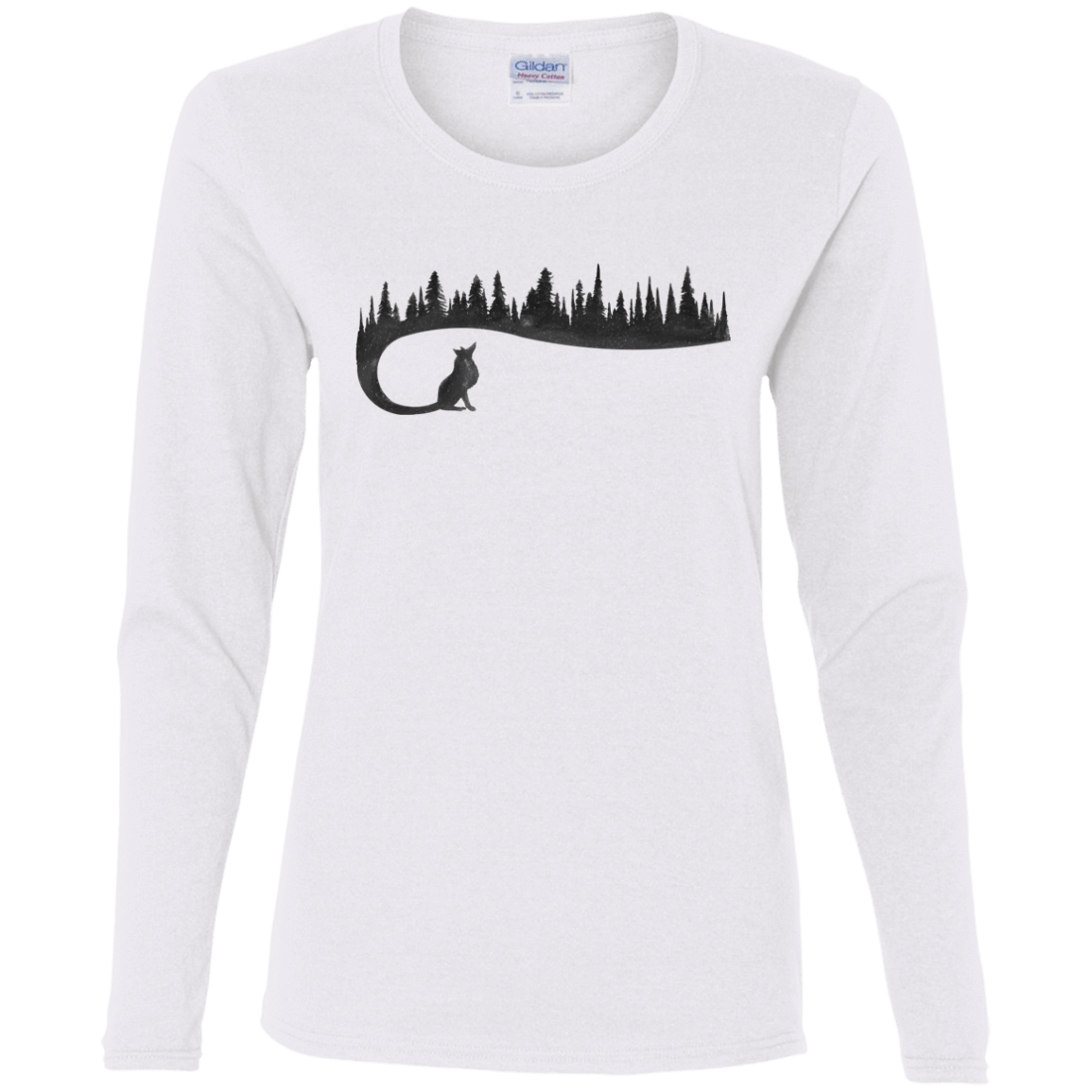 T-Shirts White / S Wolf Tail Women's Long Sleeve T-Shirt