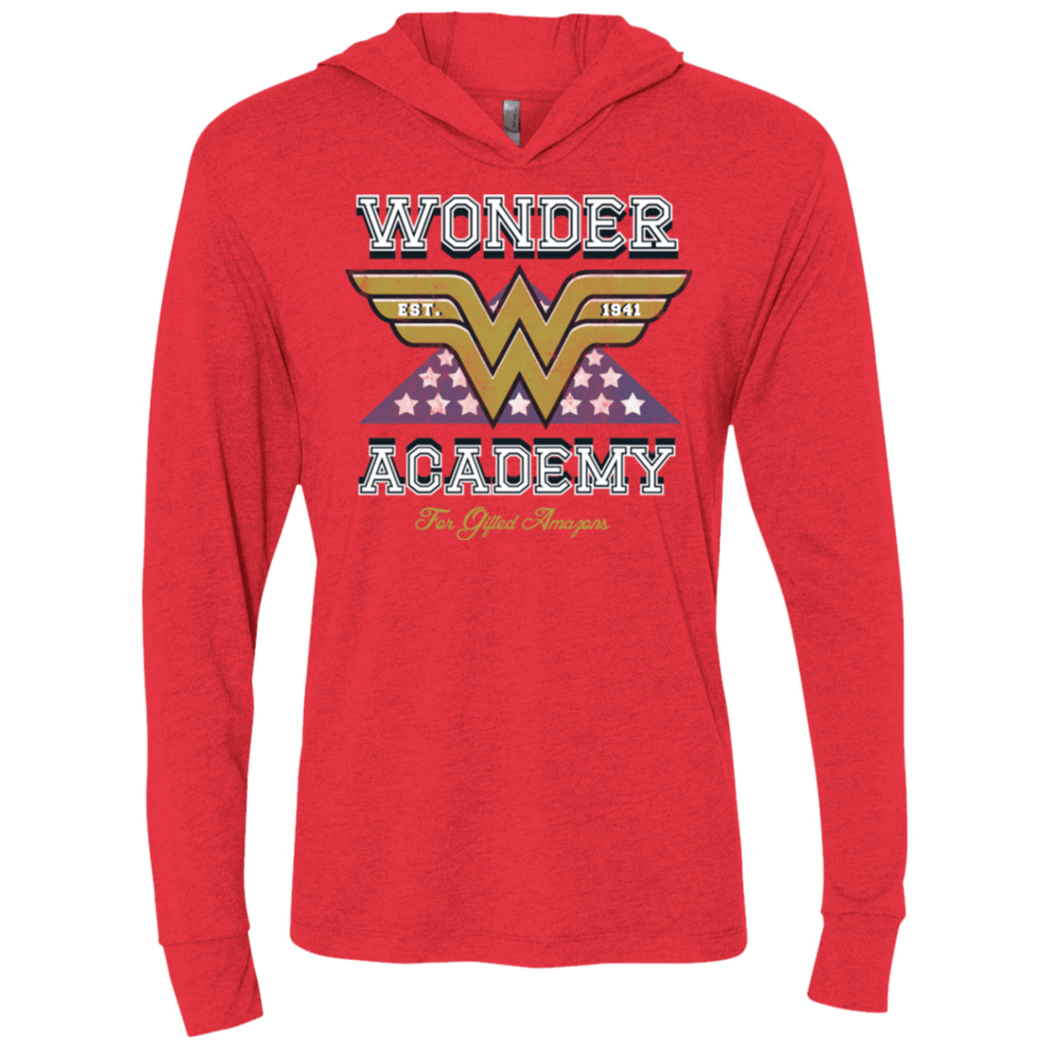 T-Shirts Vintage Red / X-Small Wonder Academy Triblend Long Sleeve Hoodie Tee
