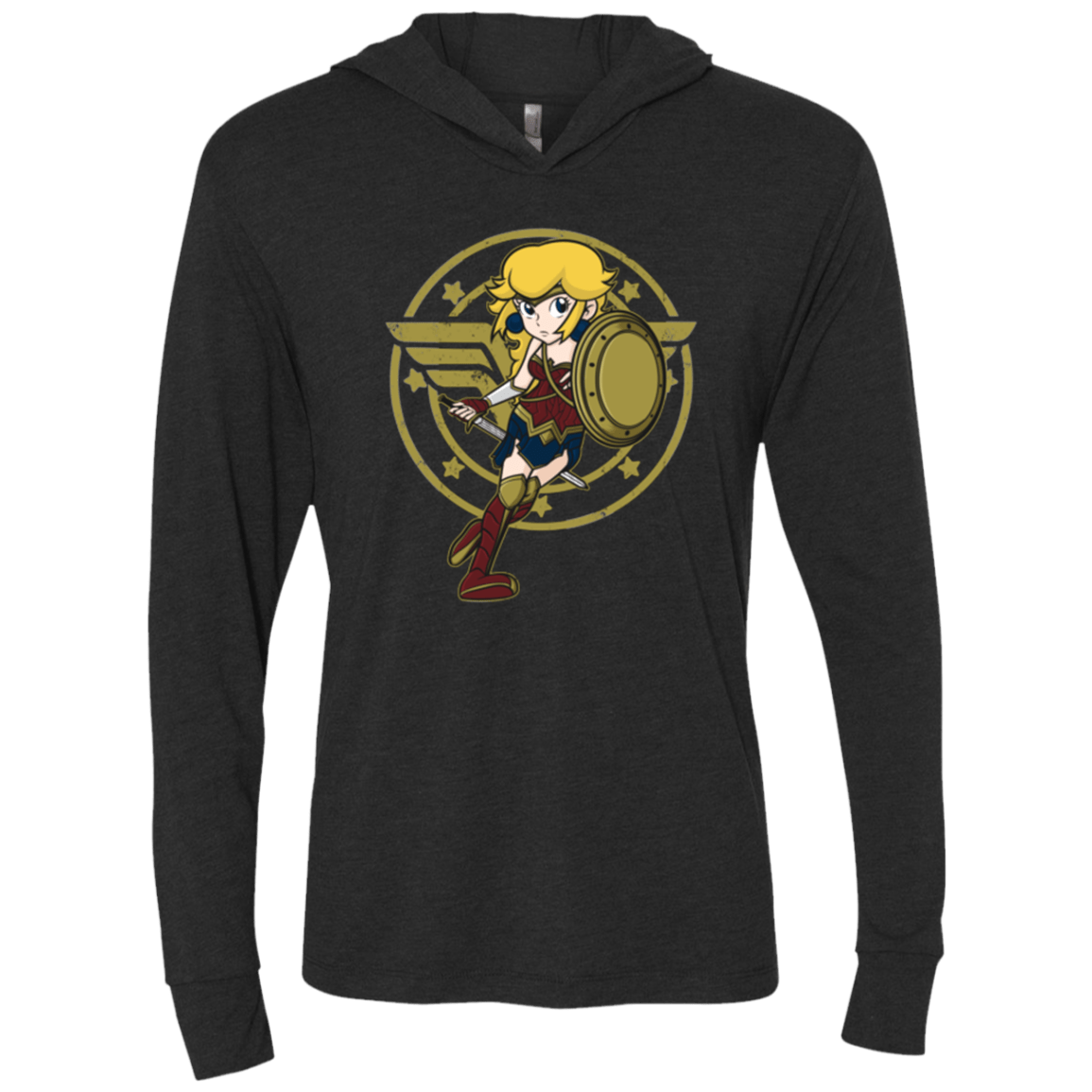 T-Shirts Vintage Black / X-Small Wonder Peach Triblend Long Sleeve Hoodie Tee