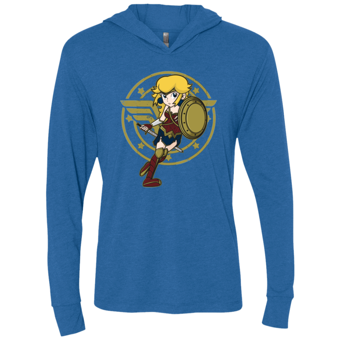 T-Shirts Vintage Royal / X-Small Wonder Peach Triblend Long Sleeve Hoodie Tee