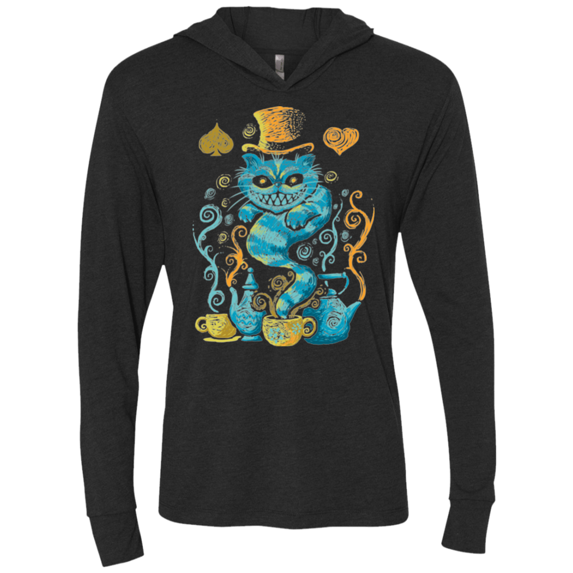 T-Shirts Vintage Black / X-Small WONDERLAND IMPRESSIONS Triblend Long Sleeve Hoodie Tee