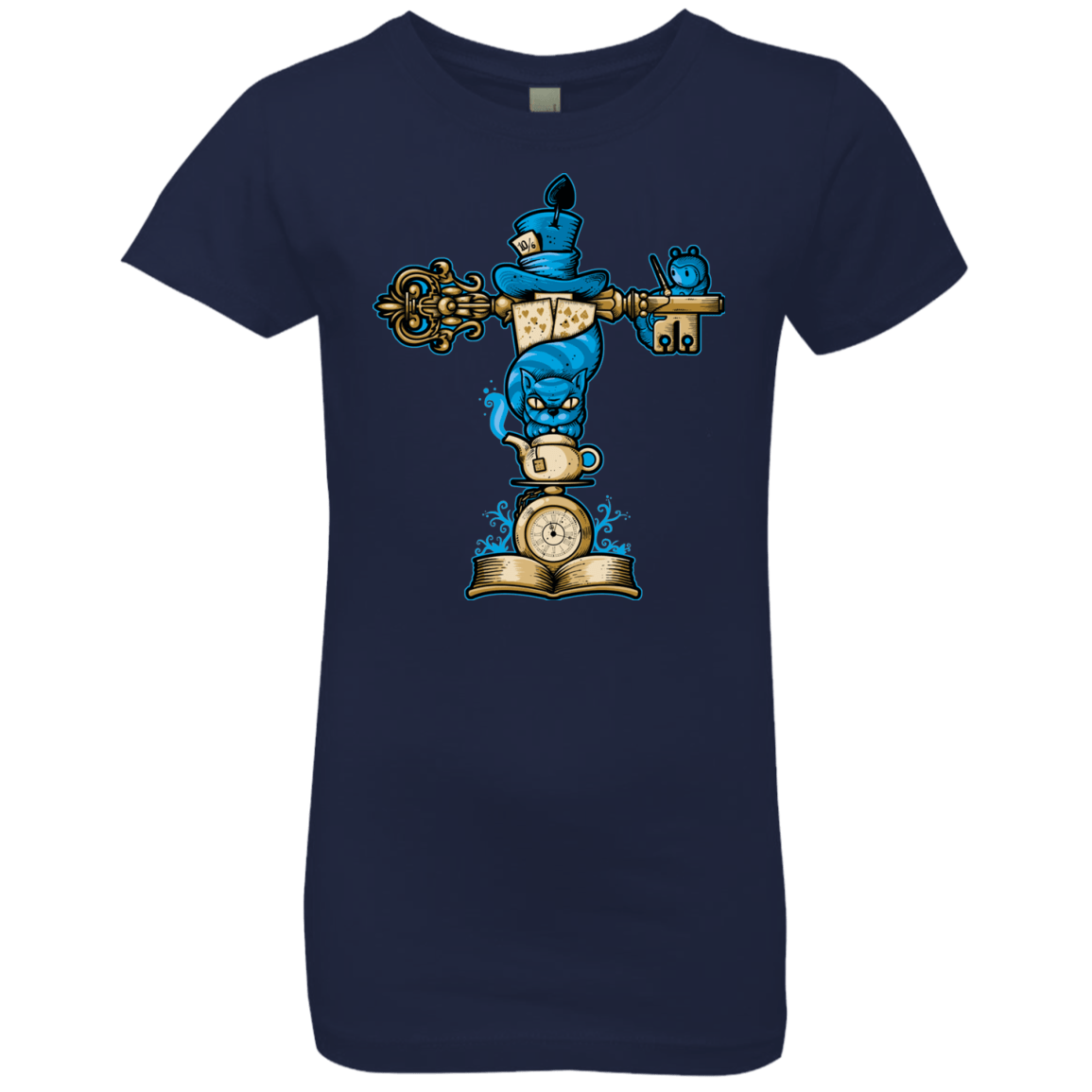 T-Shirts Midnight Navy / YXS Wonderland Totem Girls Premium T-Shirt