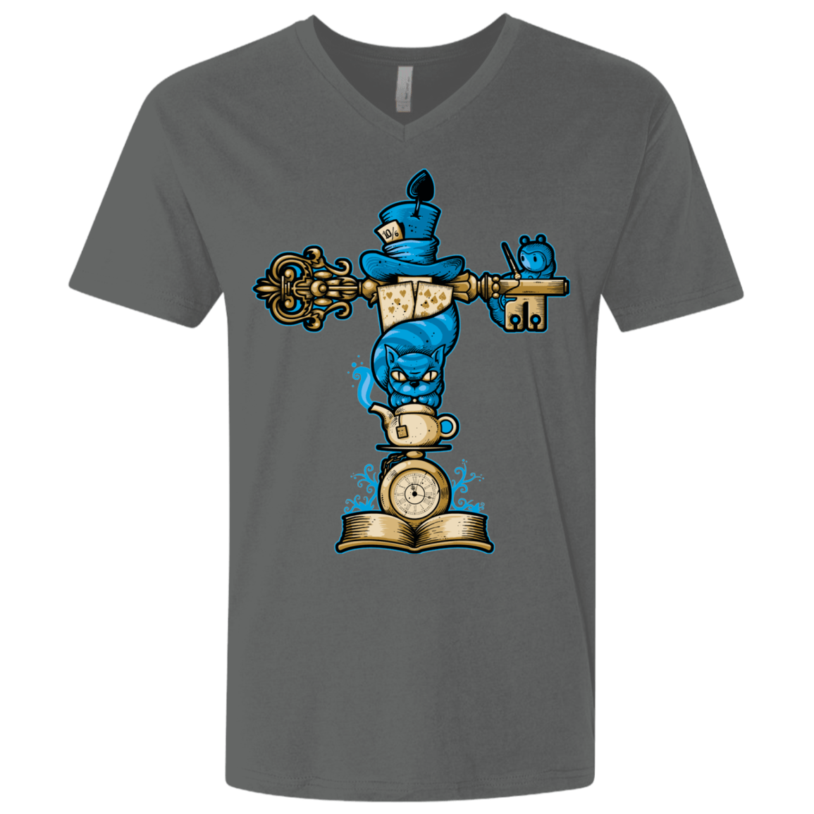 T-Shirts Heavy Metal / X-Small Wonderland Totem Men's Premium V-Neck