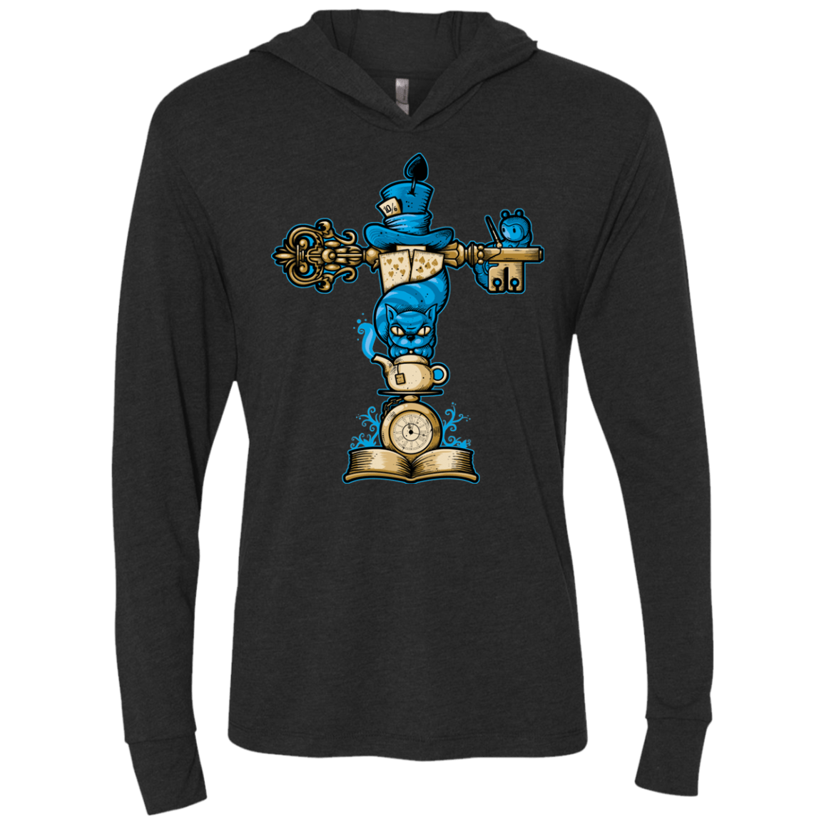 T-Shirts Vintage Black / X-Small Wonderland Totem Triblend Long Sleeve Hoodie Tee