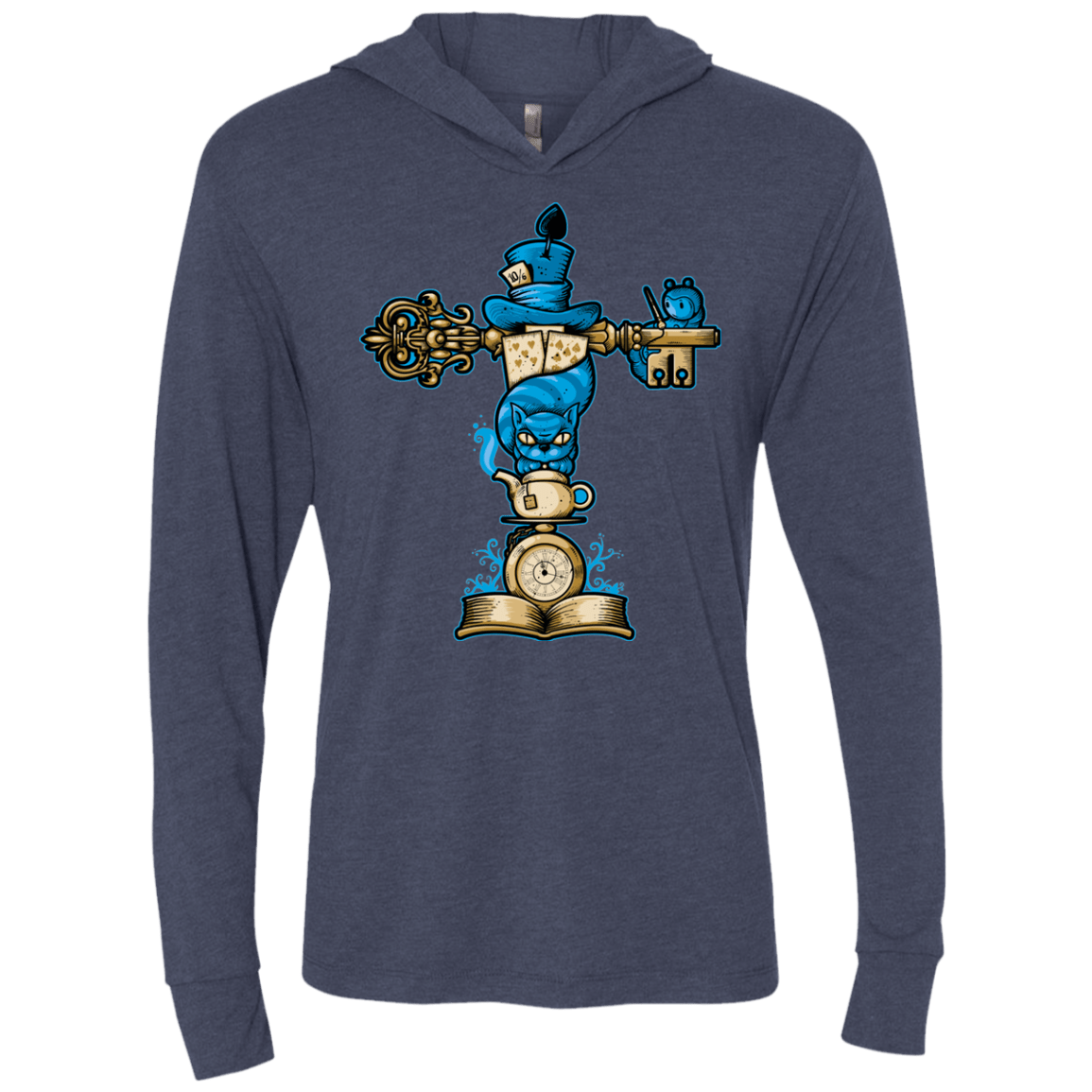 T-Shirts Vintage Navy / X-Small Wonderland Totem Triblend Long Sleeve Hoodie Tee