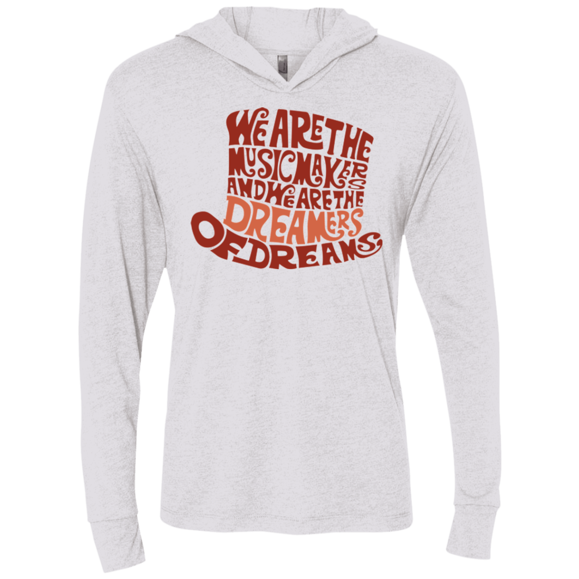 T-Shirts Heather White / X-Small Wonka Brown Triblend Long Sleeve Hoodie Tee