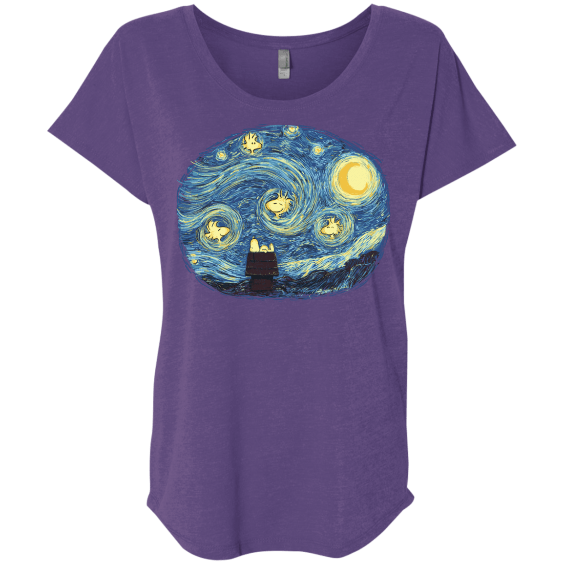 T-Shirts Purple Rush / X-Small Woody Night Triblend Dolman Sleeve