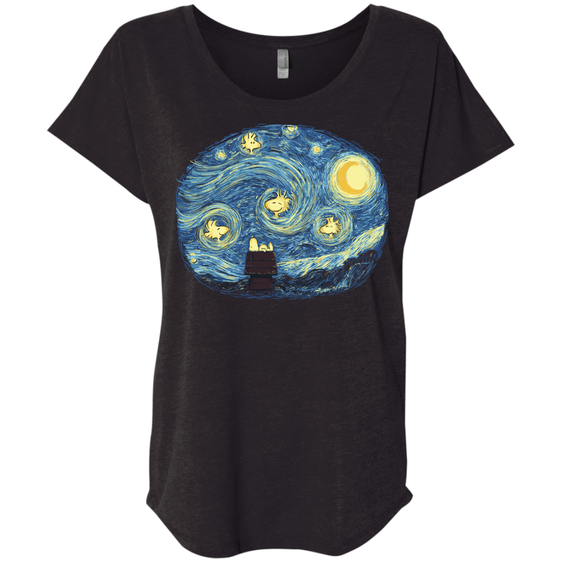 T-Shirts Vintage Black / X-Small Woody Night Triblend Dolman Sleeve