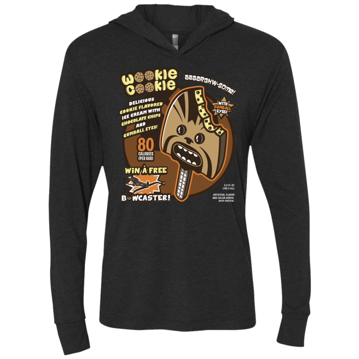 Wookie Cookie Triblend Long Sleeve Hoodie Tee