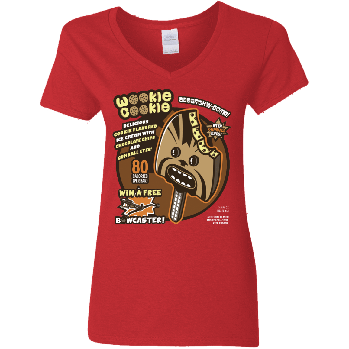 T-Shirts Red / S Wookie Cookie Women's V-Neck T-Shirt