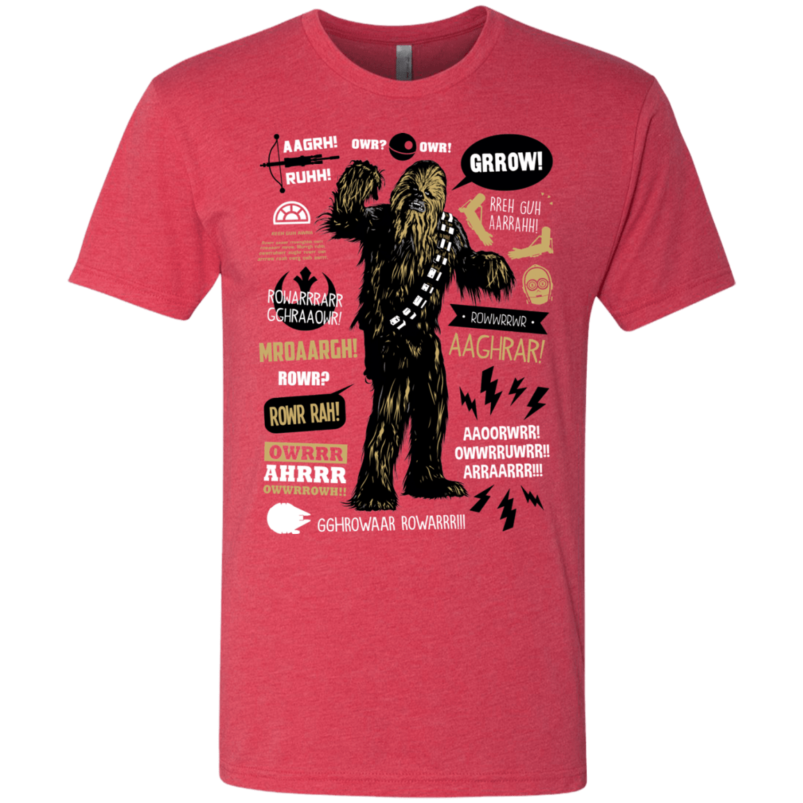 T-Shirts Vintage Red / Small Wookie Famous Quotes Men's Triblend T-Shirt