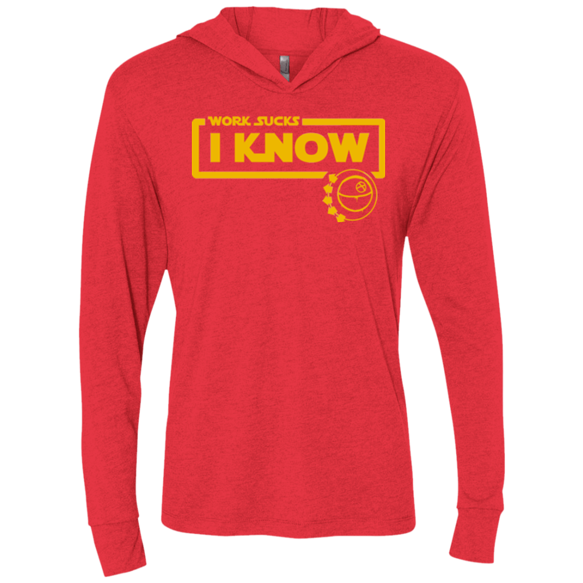 T-Shirts Vintage Red / X-Small Work Sucks Triblend Long Sleeve Hoodie Tee