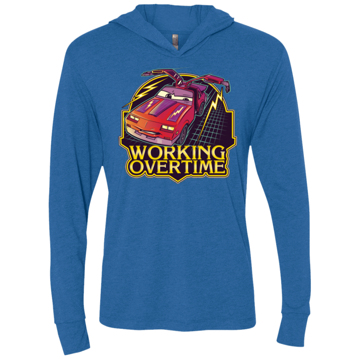 T-Shirts Vintage Royal / X-Small Working Overtime Triblend Long Sleeve Hoodie Tee
