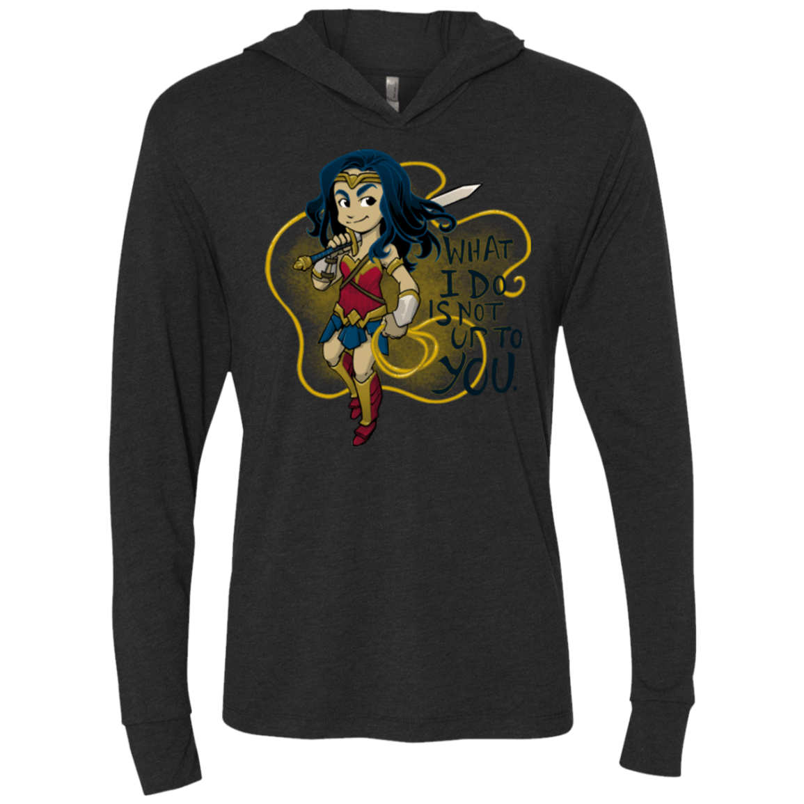 T-Shirts Vintage Black / X-Small WW Text Triblend Long Sleeve Hoodie Tee