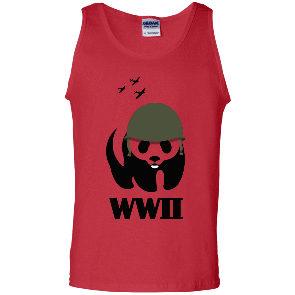 T-Shirts Red / S WWII Panda Men's Tank Top