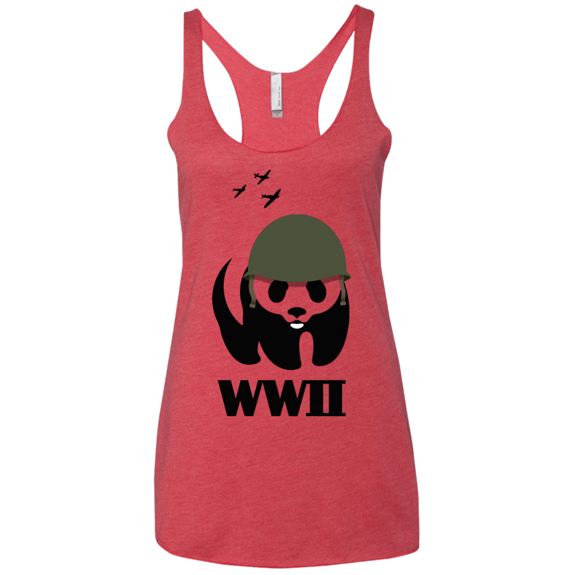 T-Shirts Vintage Red / X-Small WWII Panda Women's Triblend Racerback Tank