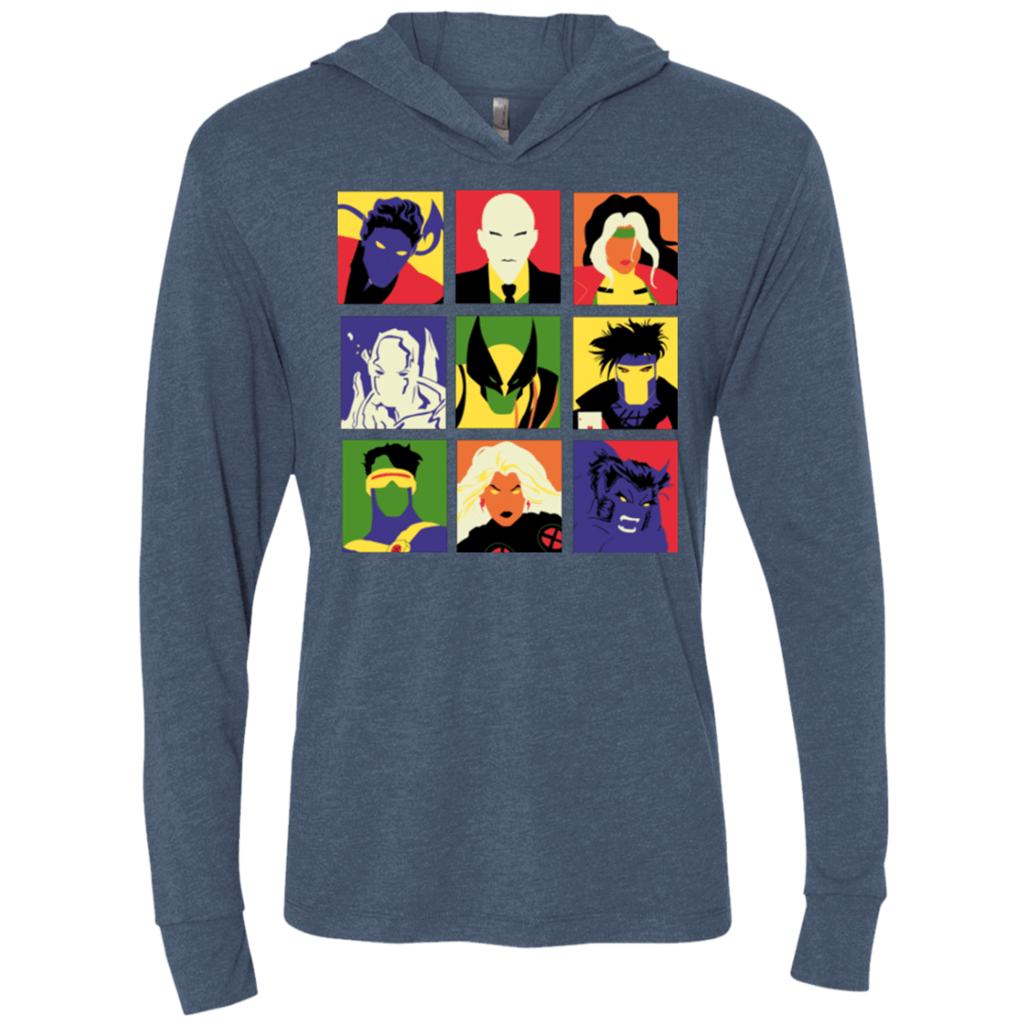 T-Shirts Indigo / X-Small X pop Triblend Long Sleeve Hoodie Tee