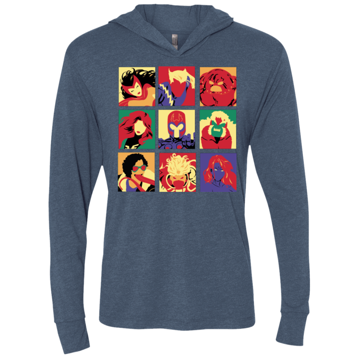 T-Shirts Indigo / X-Small X villains pop Triblend Long Sleeve Hoodie Tee