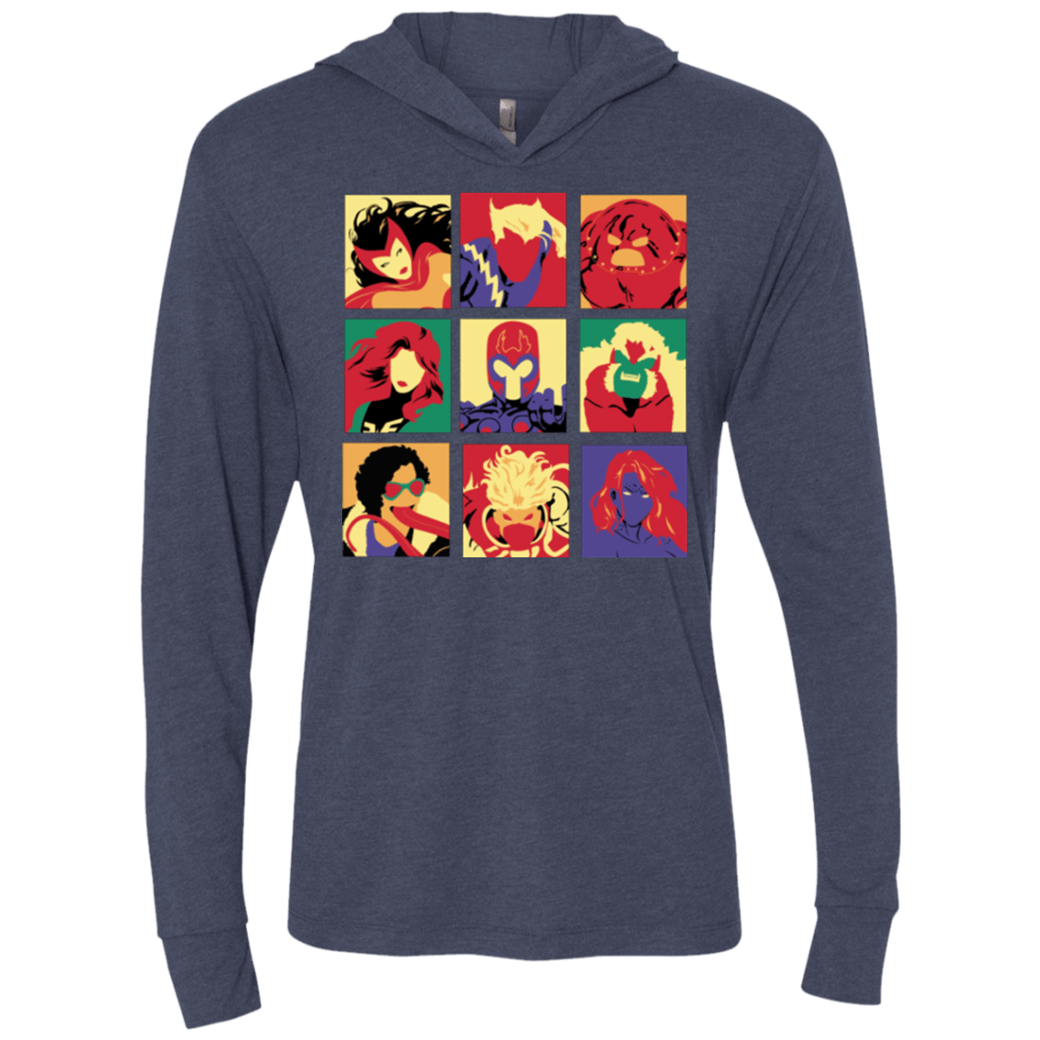 T-Shirts Vintage Navy / X-Small X villains pop Triblend Long Sleeve Hoodie Tee