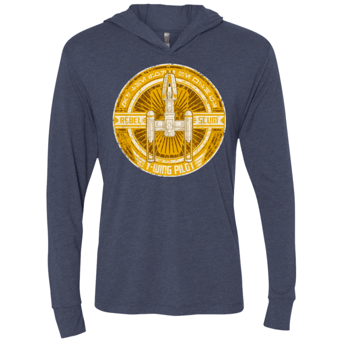 T-Shirts Vintage Navy / X-Small Y-Wing Scum Triblend Long Sleeve Hoodie Tee